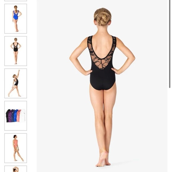 Black leotard - Capezio “Baltogs” - large child size - low back lace detail - Picture 2 of 7